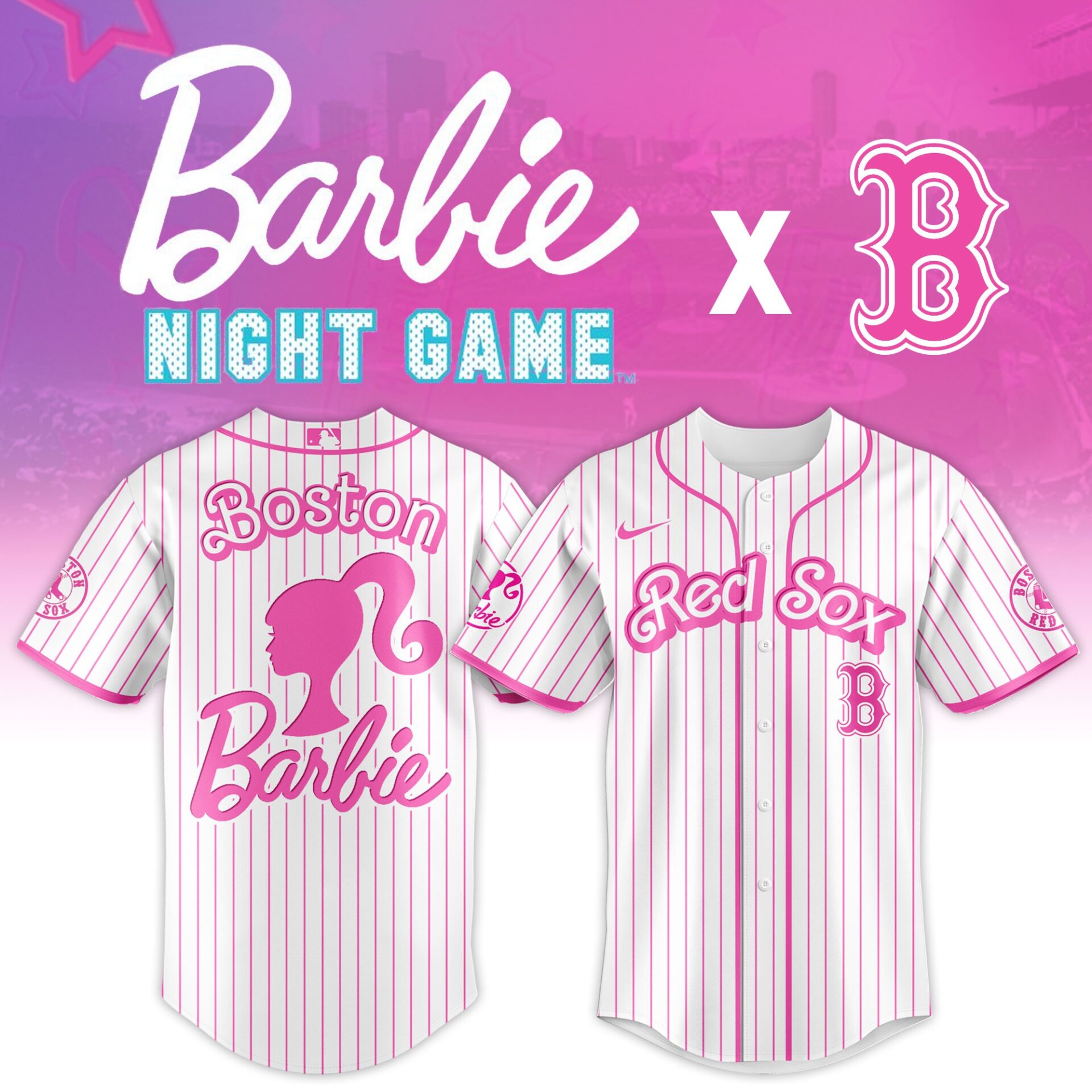 Boston Red Sox Baseball Barbie Night Jersey Baseball Fan Gifts