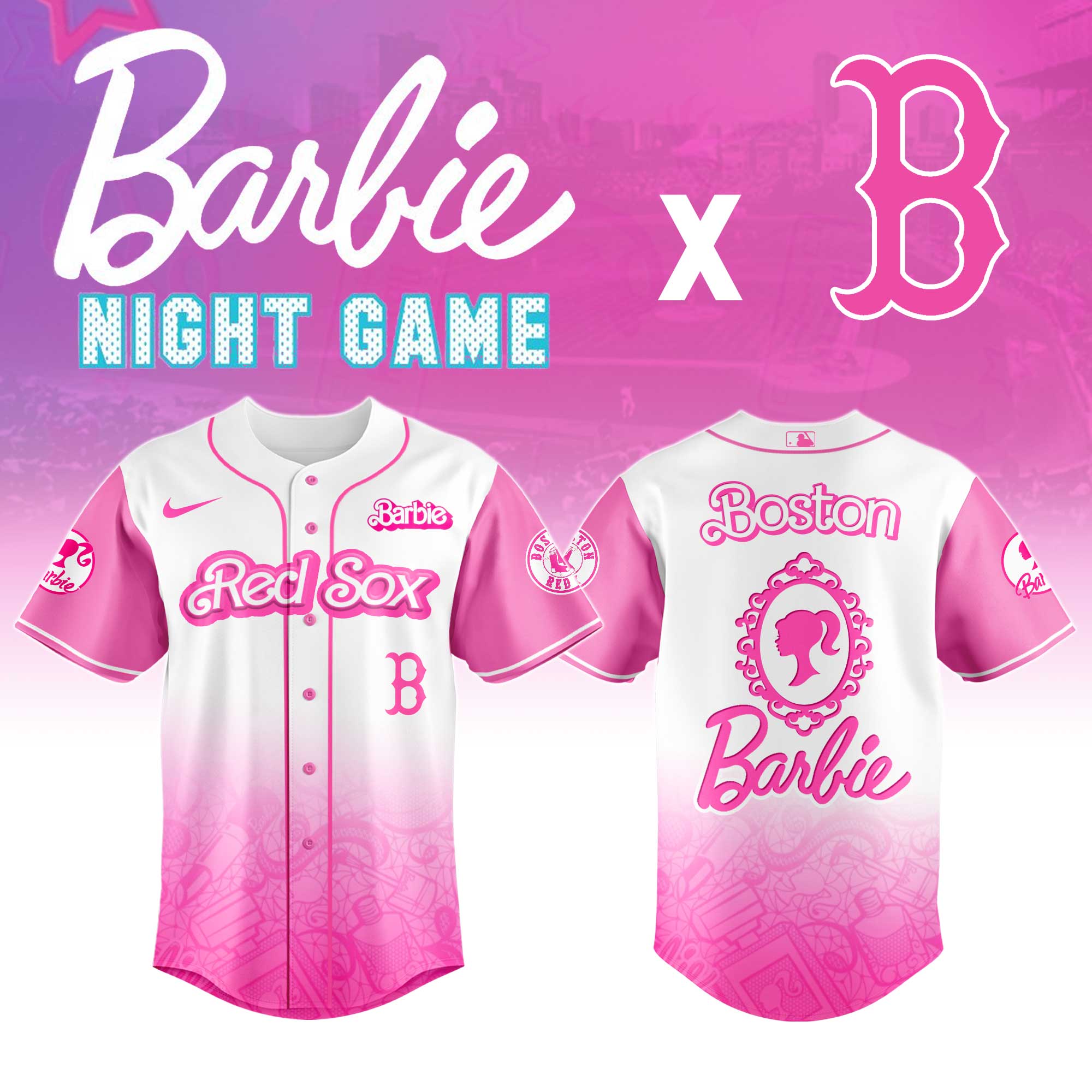 Boston Red Sox Baseball Barbie Night Jersey Unique Baseball Gifts