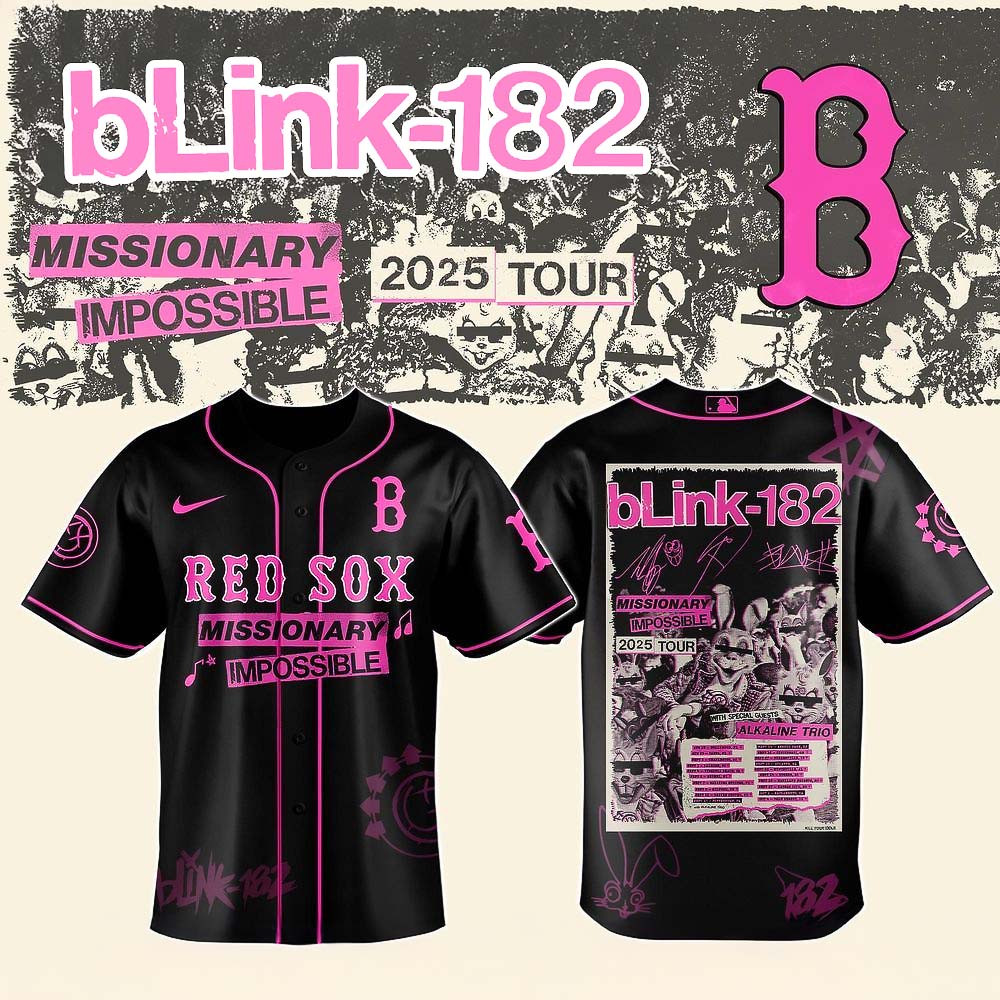 Boston Red Sox Blink 182 Missionary Impossible Tour 2025 Jersey Best Gift For Baseball Fans