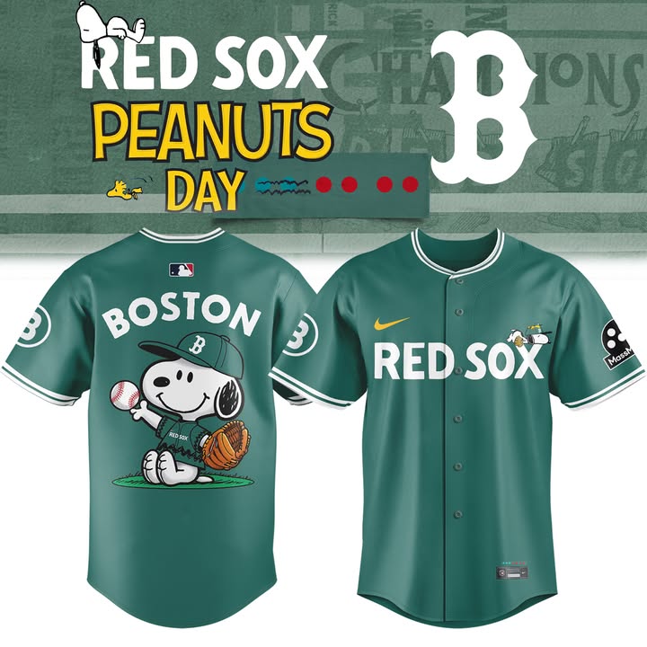 Boston Red Sox David Ortiz X Snoopy Green 2025 City Connect Limited Jersey Red Sox Merch Unique Baseball Gifts For Fans