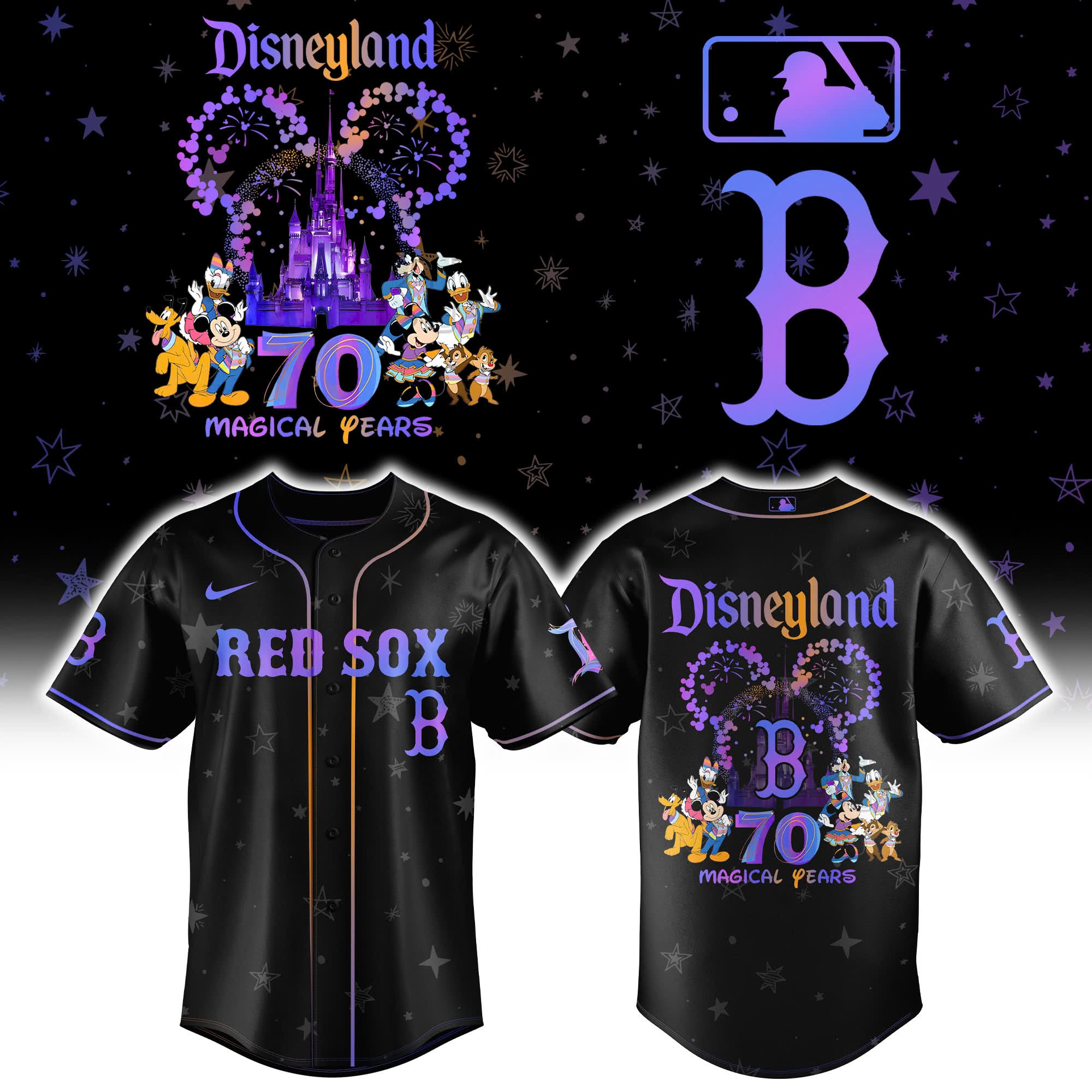 Boston Red Sox Disneyland 70th Anniversary Jersey Red Sox Merch Unique Baseball Gifts For Fans