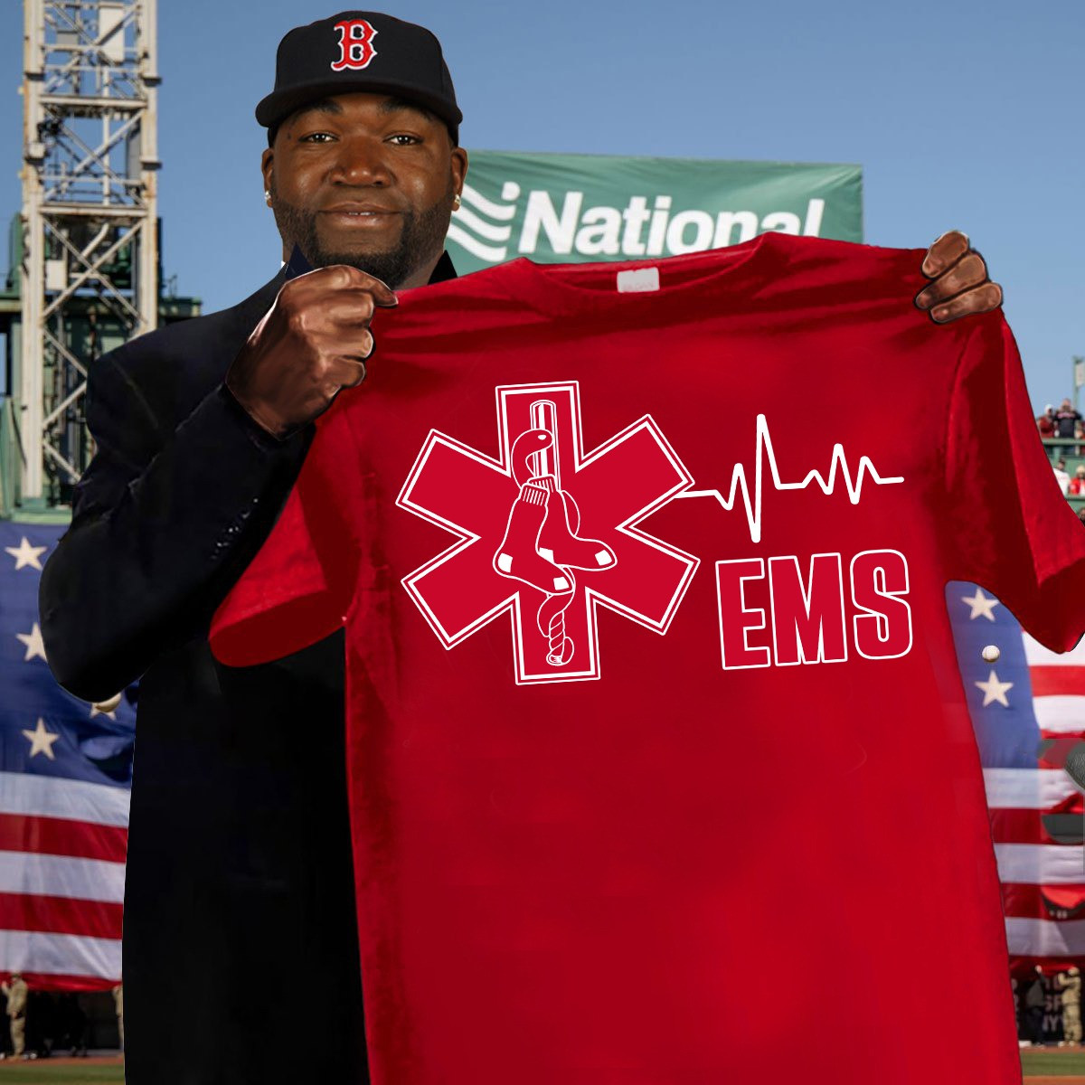 Boston Red Sox EMS T-Shirt Support Emergency Medical Services Red Sox Fan Merch Gifts