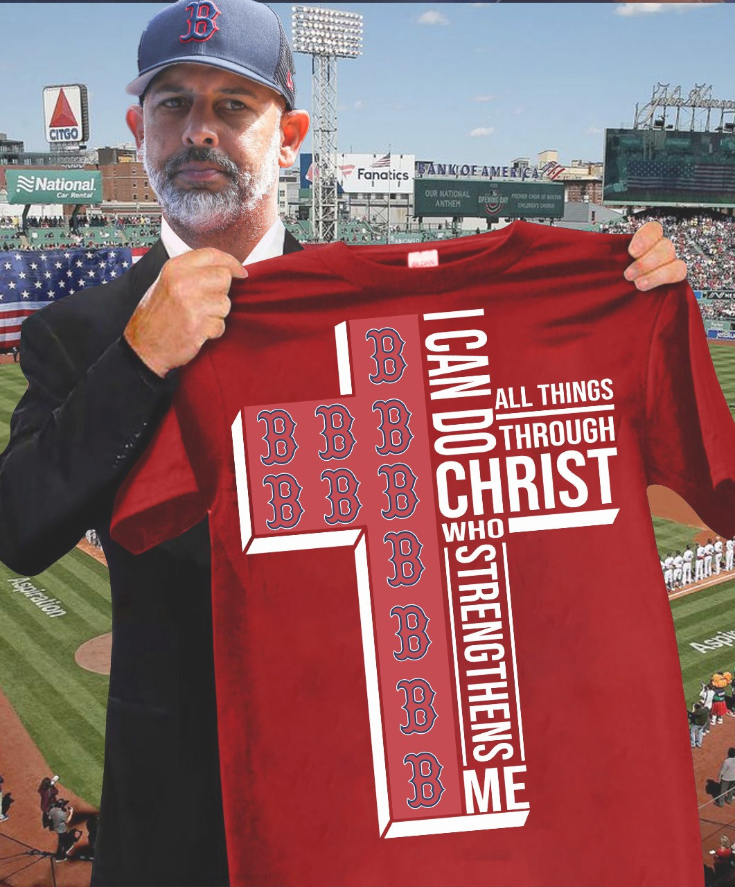 Boston Red Sox Faith T-Shirt I Can Do All Things Through Christ Who Strengthens Me Fan Gift