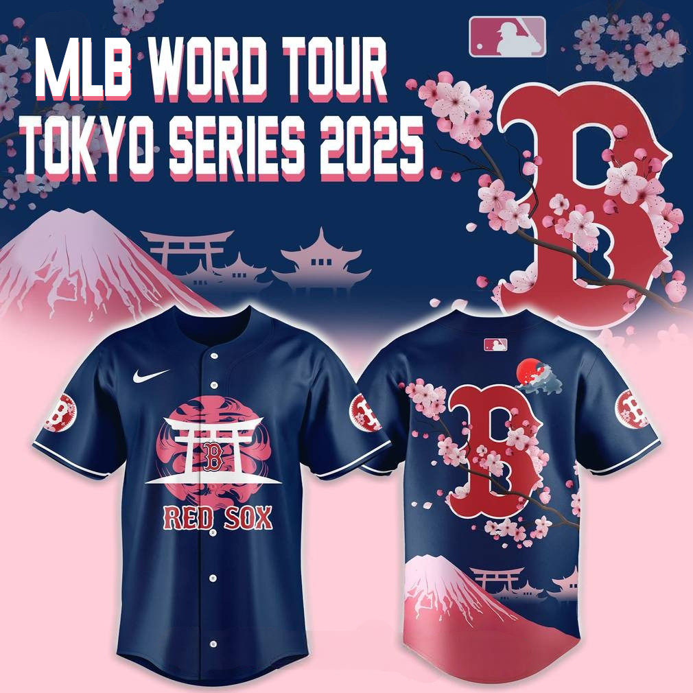 Boston Red Sox Fuji Mount Tokyo Series 2025 Baseball Jersey Blue Best Gifts For Baseball Lovers