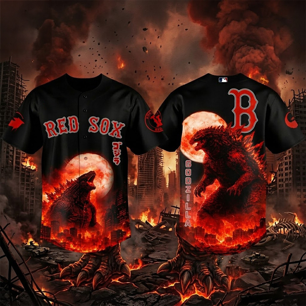Boston Red Sox Godzilla King Of The Monsters 2026 Baseball Jersey Baseball Fan Merch