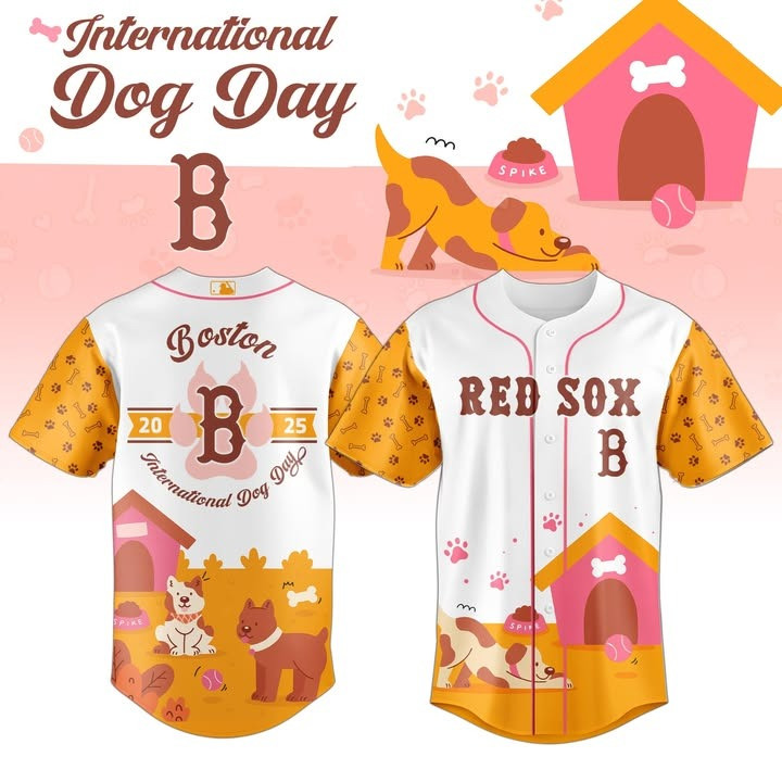 Boston Red Sox International Dog Day 2025 Jersey MLB Merch Cute Gifts For Dog Lovers Owners