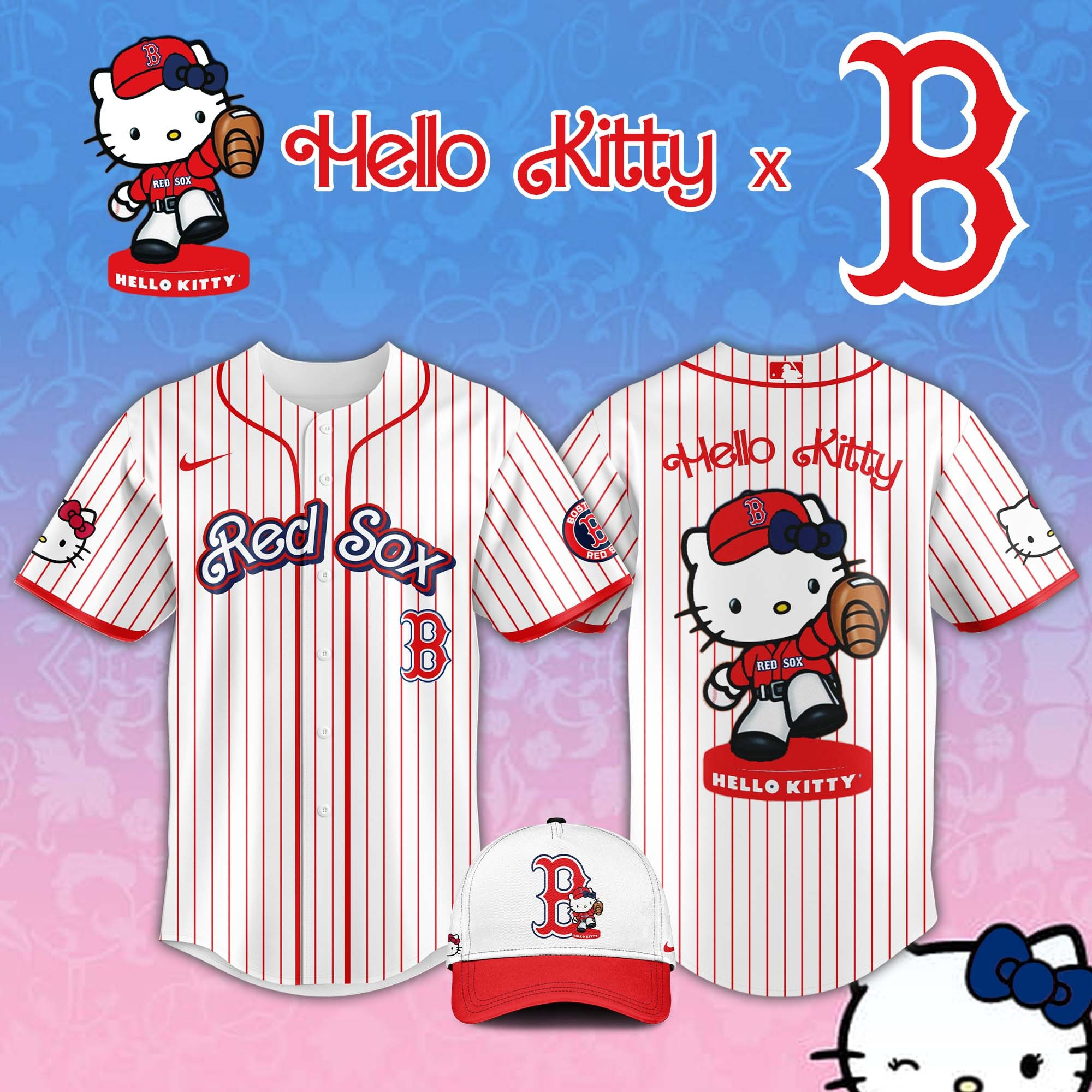 Boston Red Sox Jersey Hello Kitty Game Night 2025 Jersey Gifts For Baseball Fans