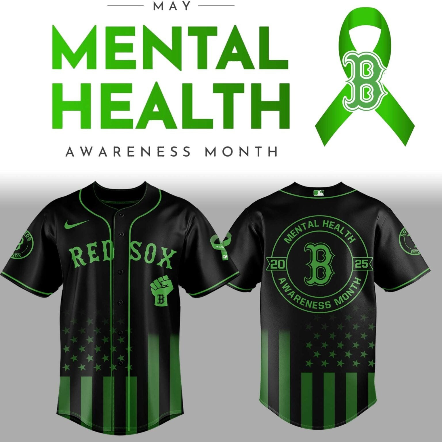 Boston Red Sox Mental Health Awareness Month 2025 Jersey Gifts For Baseball Lovers