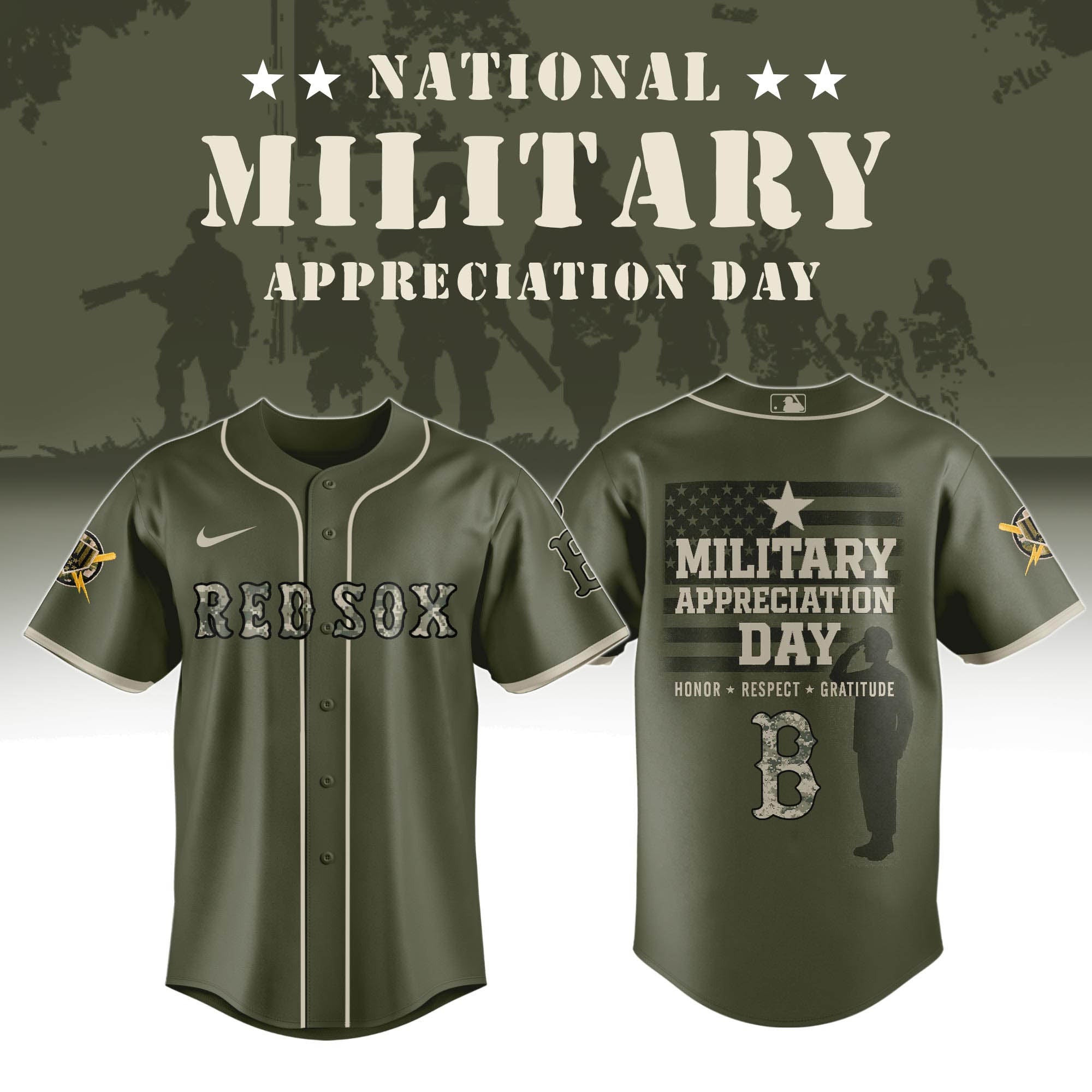 Boston Red Sox Military Appreciation Day 2025 Jersey Cool Baseball Gifts
