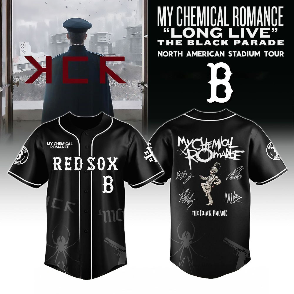 Boston Red Sox My Chemical Romance Black Parade Tour 2025 Jersey Best Gift For Baseball Fans