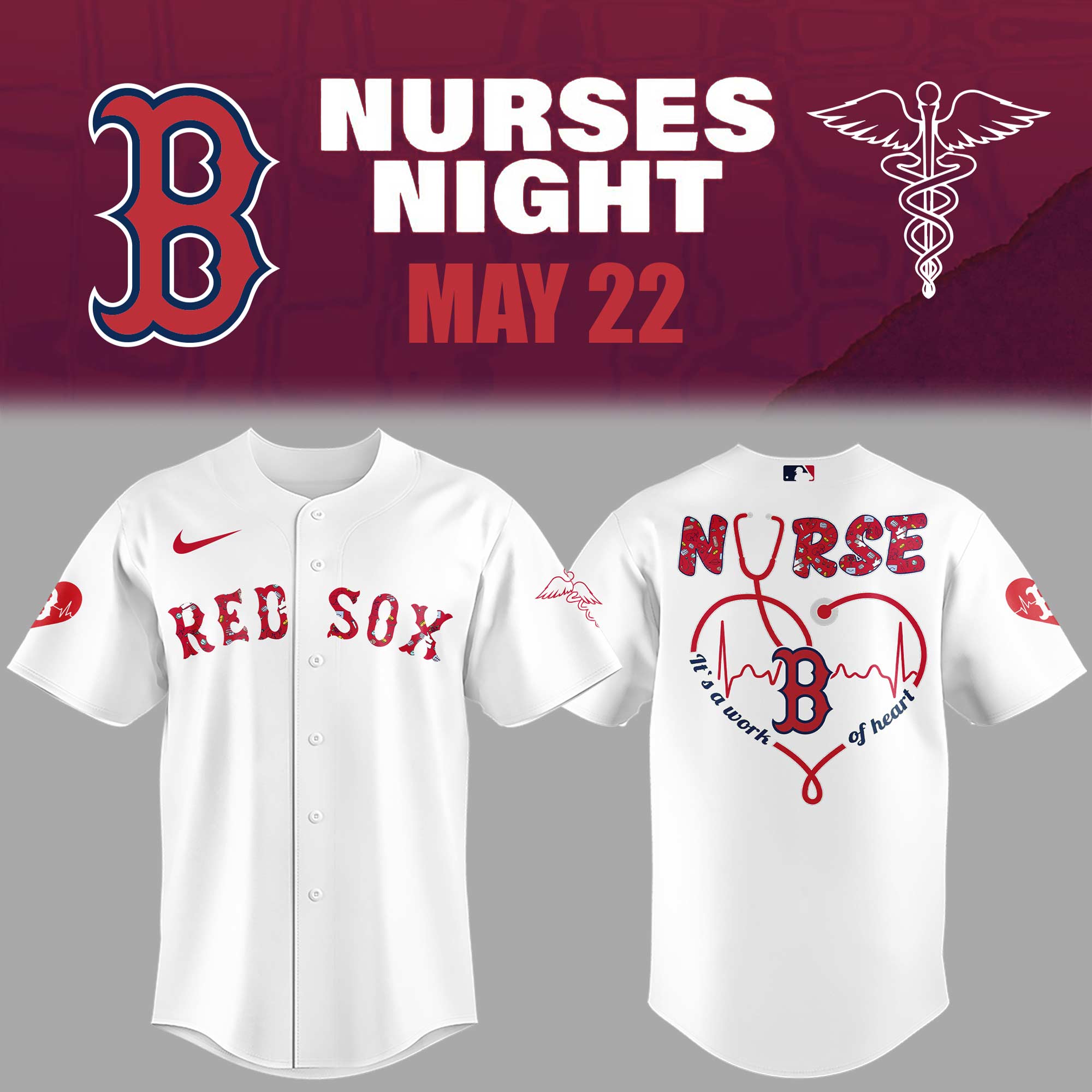 Boston Red Sox Nurses Night Jersey Baseball Fan Gifts