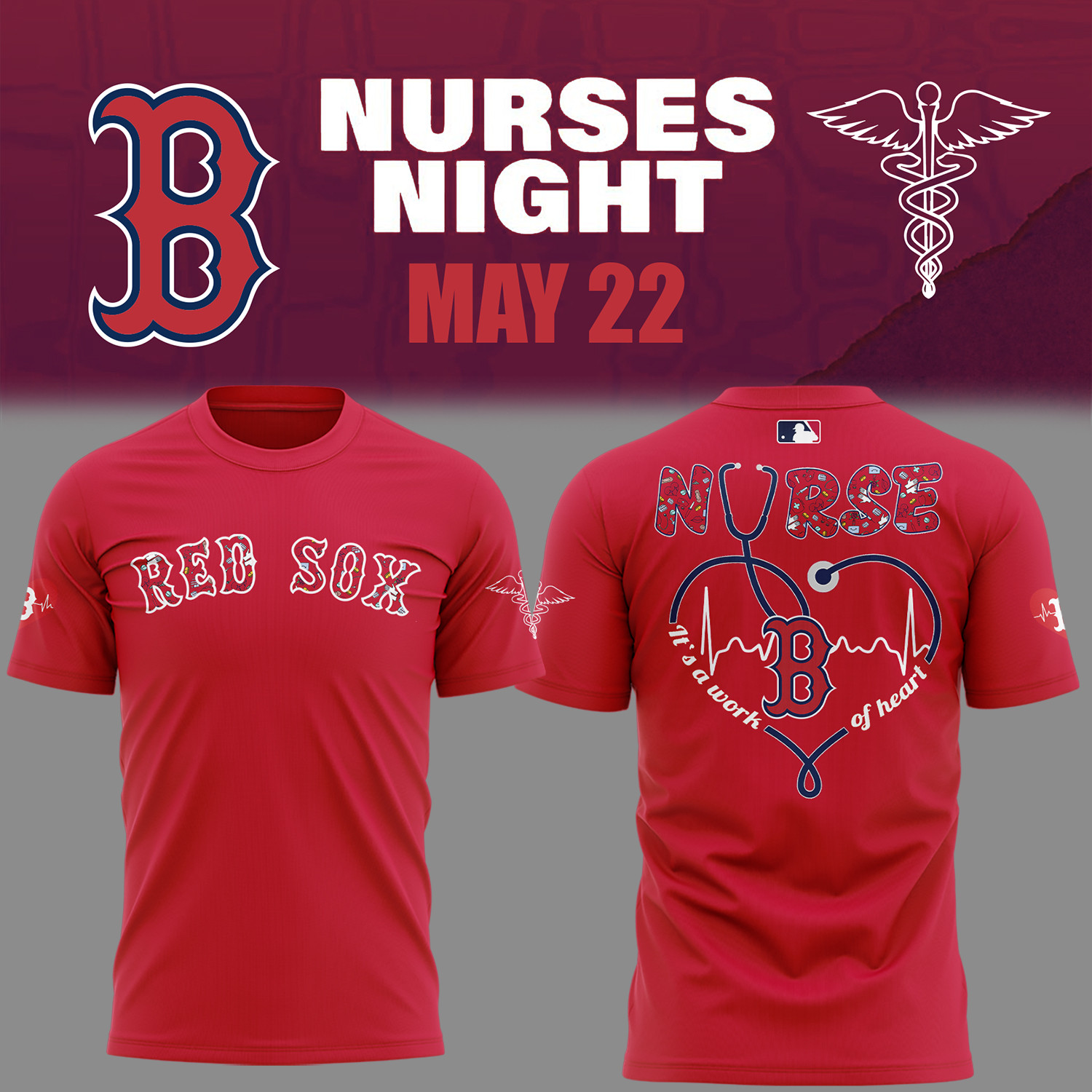 Boston Red Sox NURSES NIGHT T-Shirt Best Gifts For Baseball Lovers