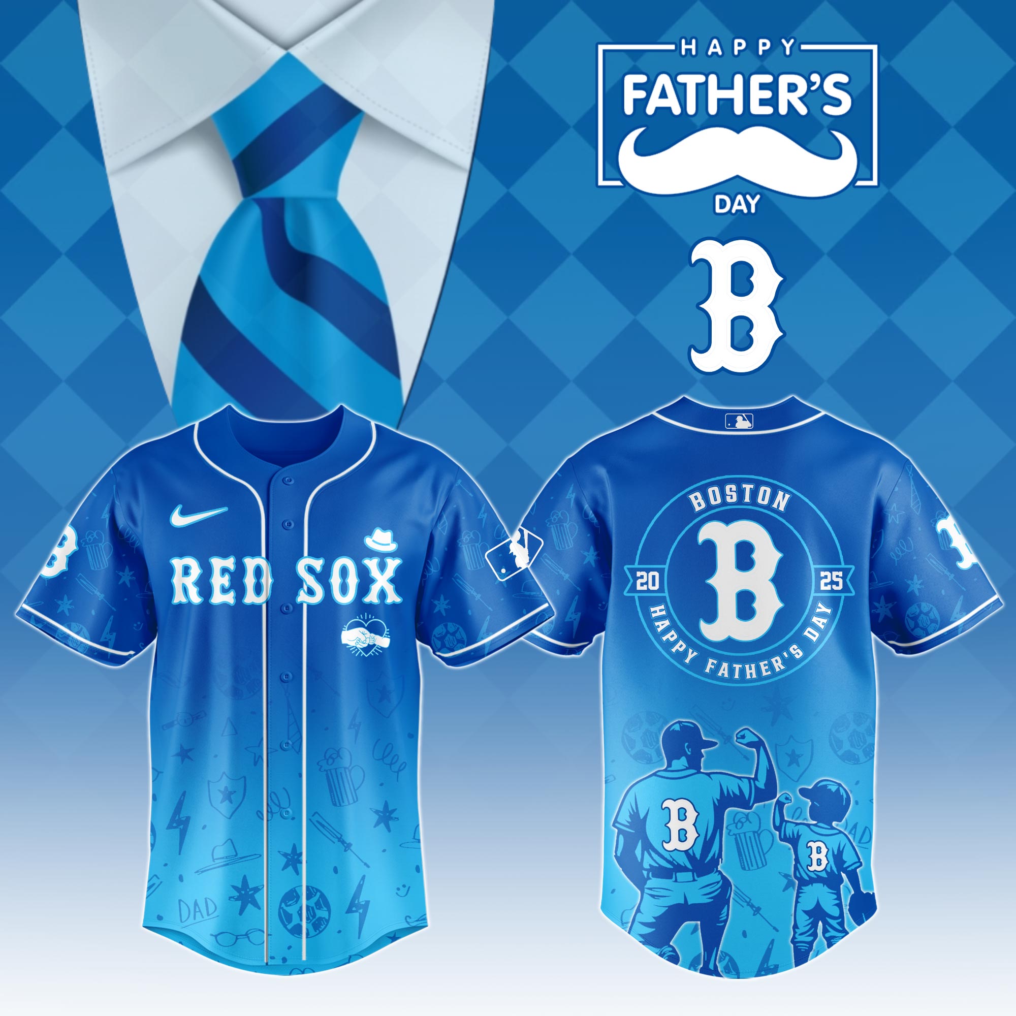 Boston Red Sox Special Father's Day Jersey Gifts For Baseball Players