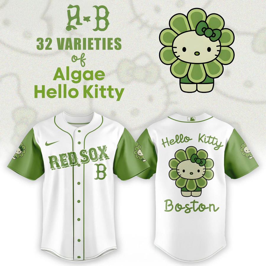 Boston Red Sox x 32 Algae Hello Kitty Baseball Jersey Baseball Gifts Ideas