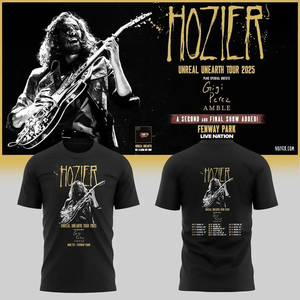 Boston Red Sox x Hozier Unreal Unearth Tour 2025 Gifts For Music Lovers T-Shirt