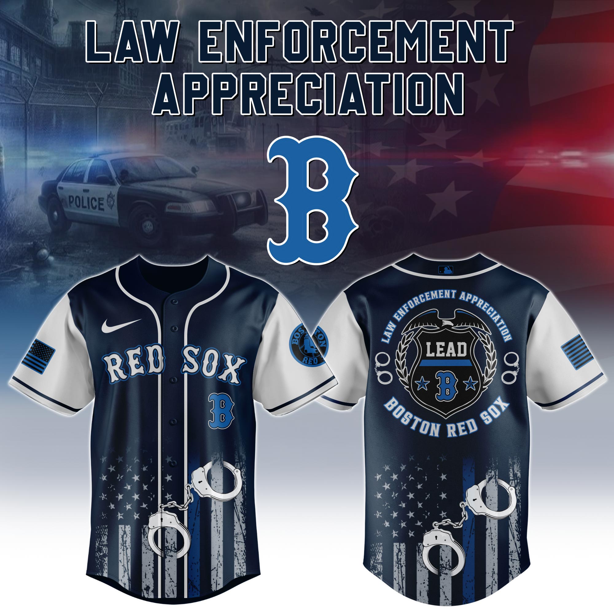 Boston Red Sox x Law Enforcement Appreciation Day Jersey Baseball Fan Gifts