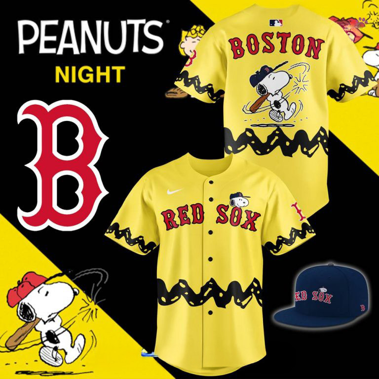 Boston Red Sox x Peanuts Night 2025 Limited Edition Jersey Gifts For Baseball Fans