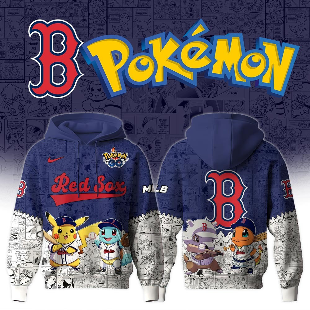 Boston Red Sox X Pokemon Go Hoodie MLB Merch Best Gifts For Baseball Lovers Fans