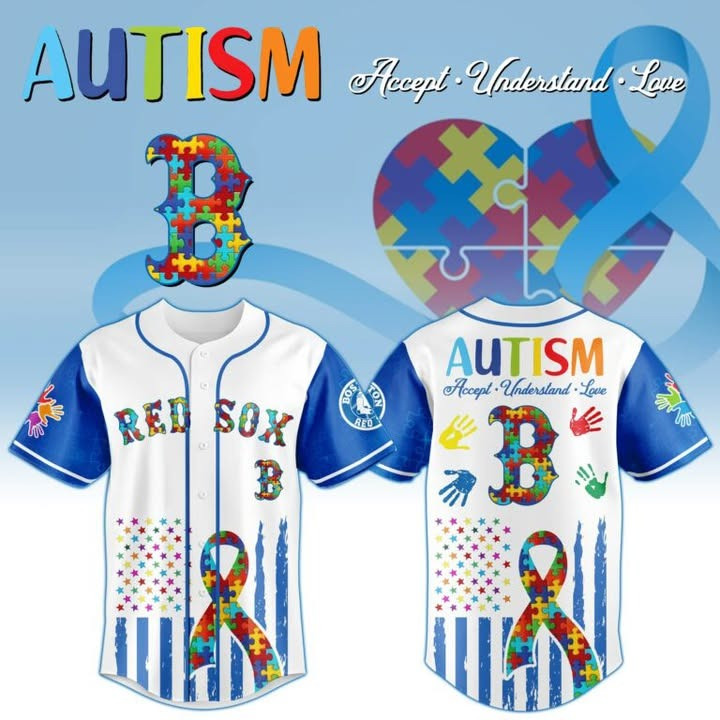 Boston Red Sox X Special Autism Awareness Month Jersey Accept Understand Love Fan Gifts