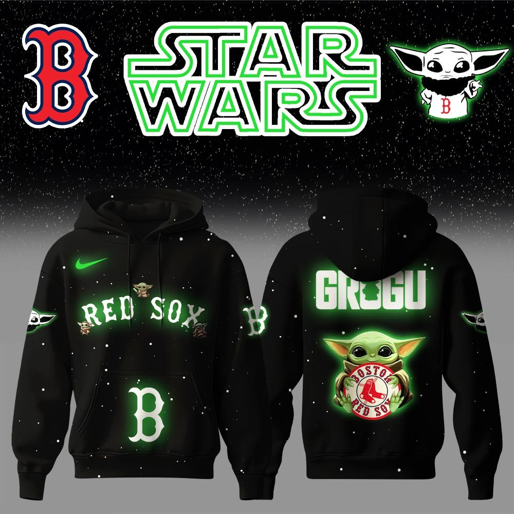 Boston Red Sox x Stars Wars Baby Yoda Game Night Hoodie Presents For Baseball Lovers