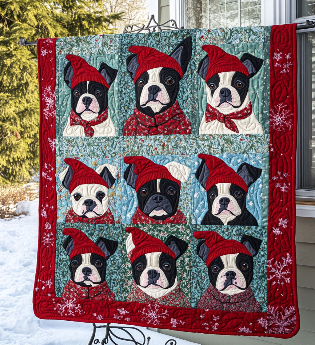 Boston Terrier Bliss Quilted Blanket Gifts For Pet Owners