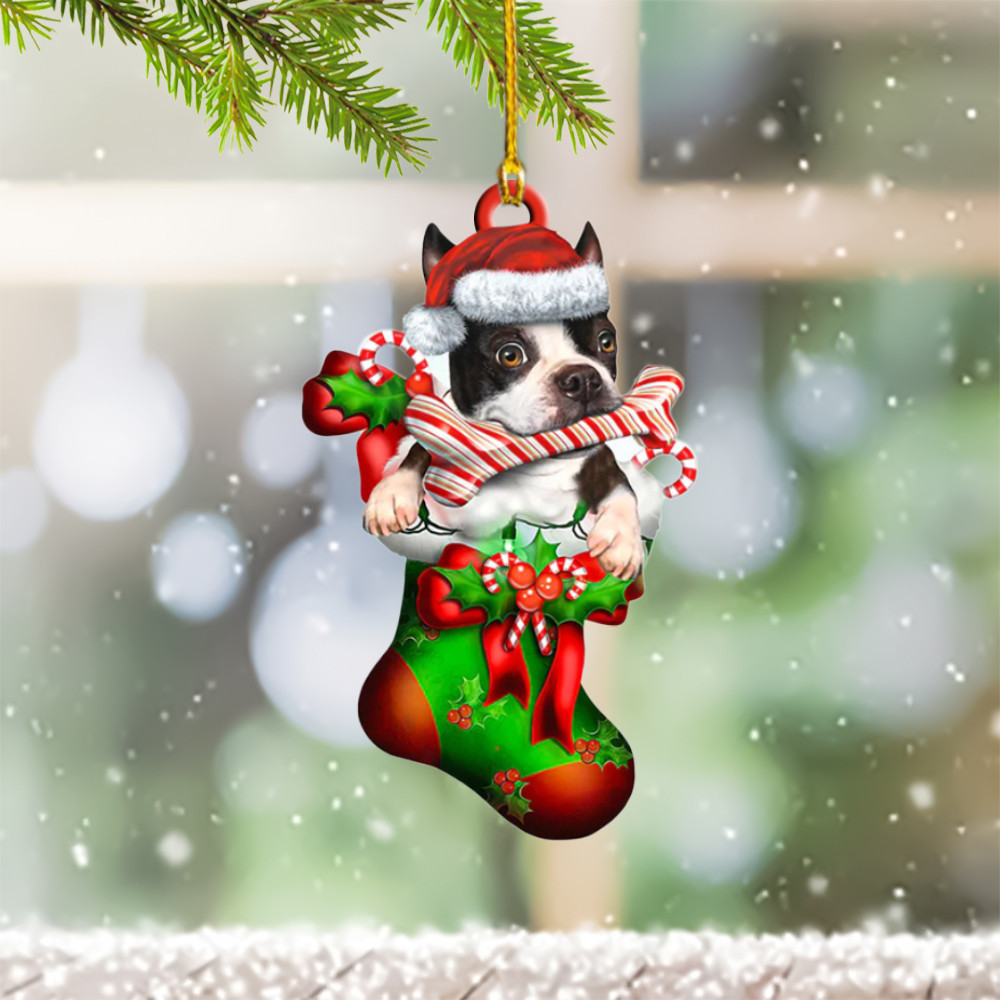 Boston Terrier Christmas Ornament 2024 Boston Terrier Ornaments Gifts