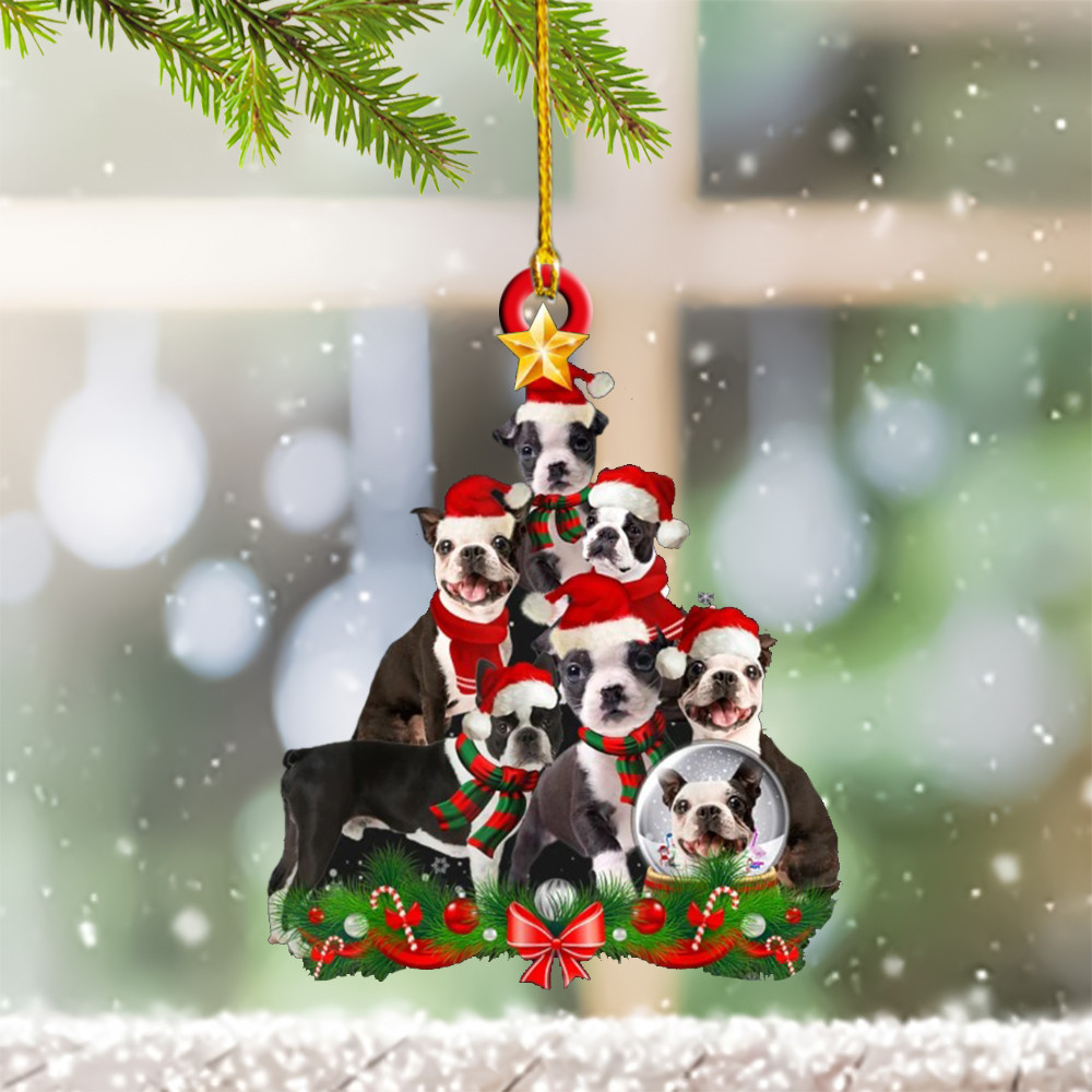 Boston Terrier Christmas Ornament 2024 Boston Terrier Xmas Ornaments Decorations