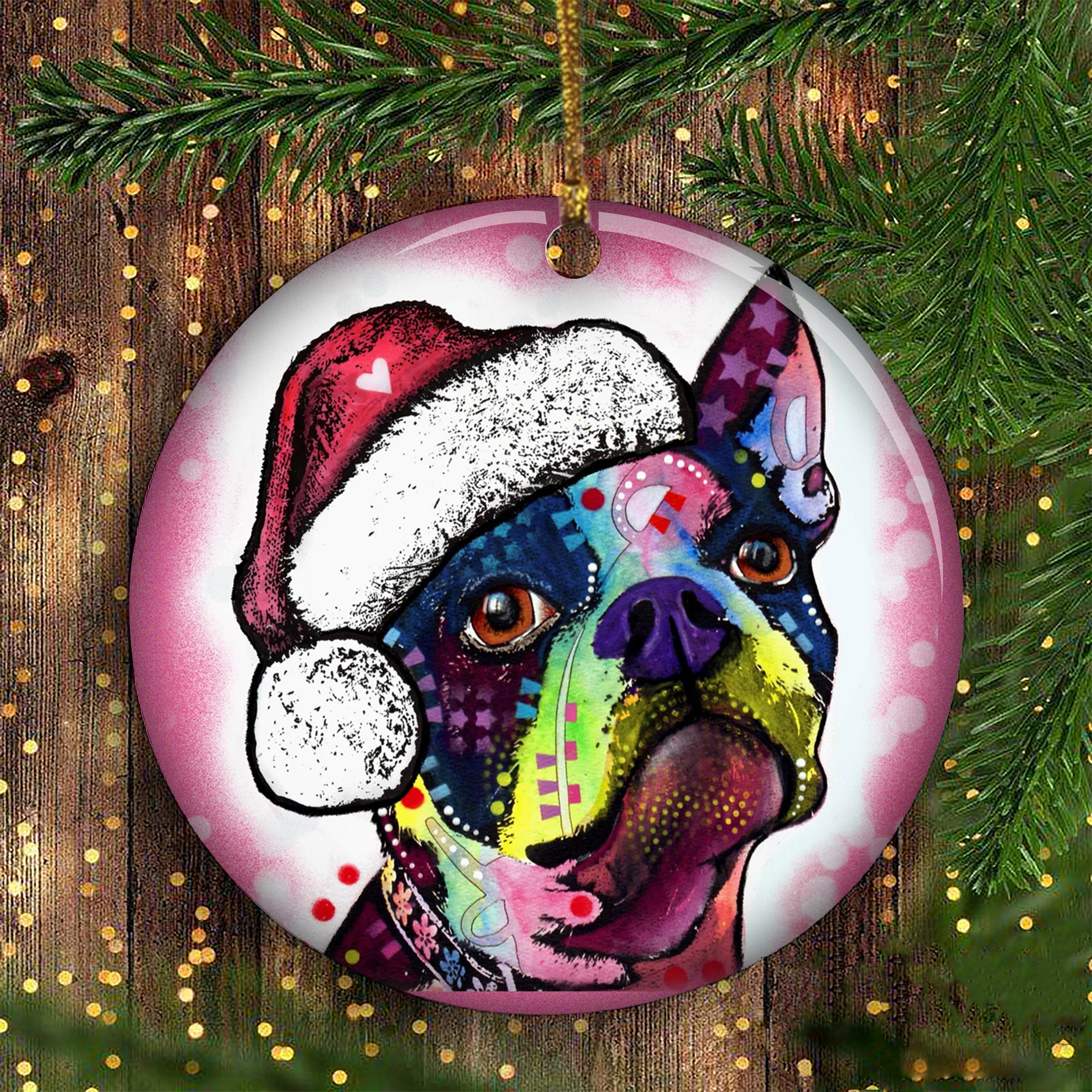 Boston Terrier Christmas Ornament 2024 Xmas Tree Ornament Gifts For Boston Terrier Lovers