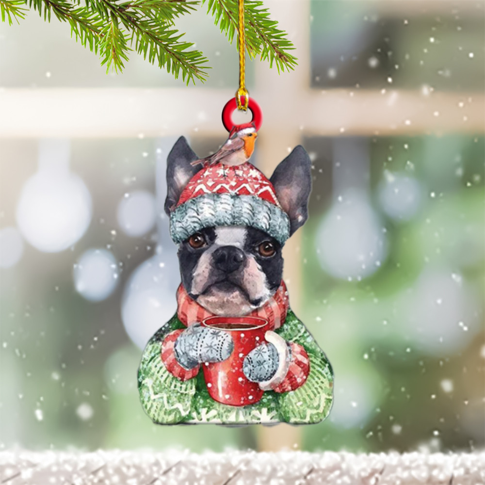Boston Terrier Christmas Ornament Dog Owner Cute Christmas Tree Ornament 2024