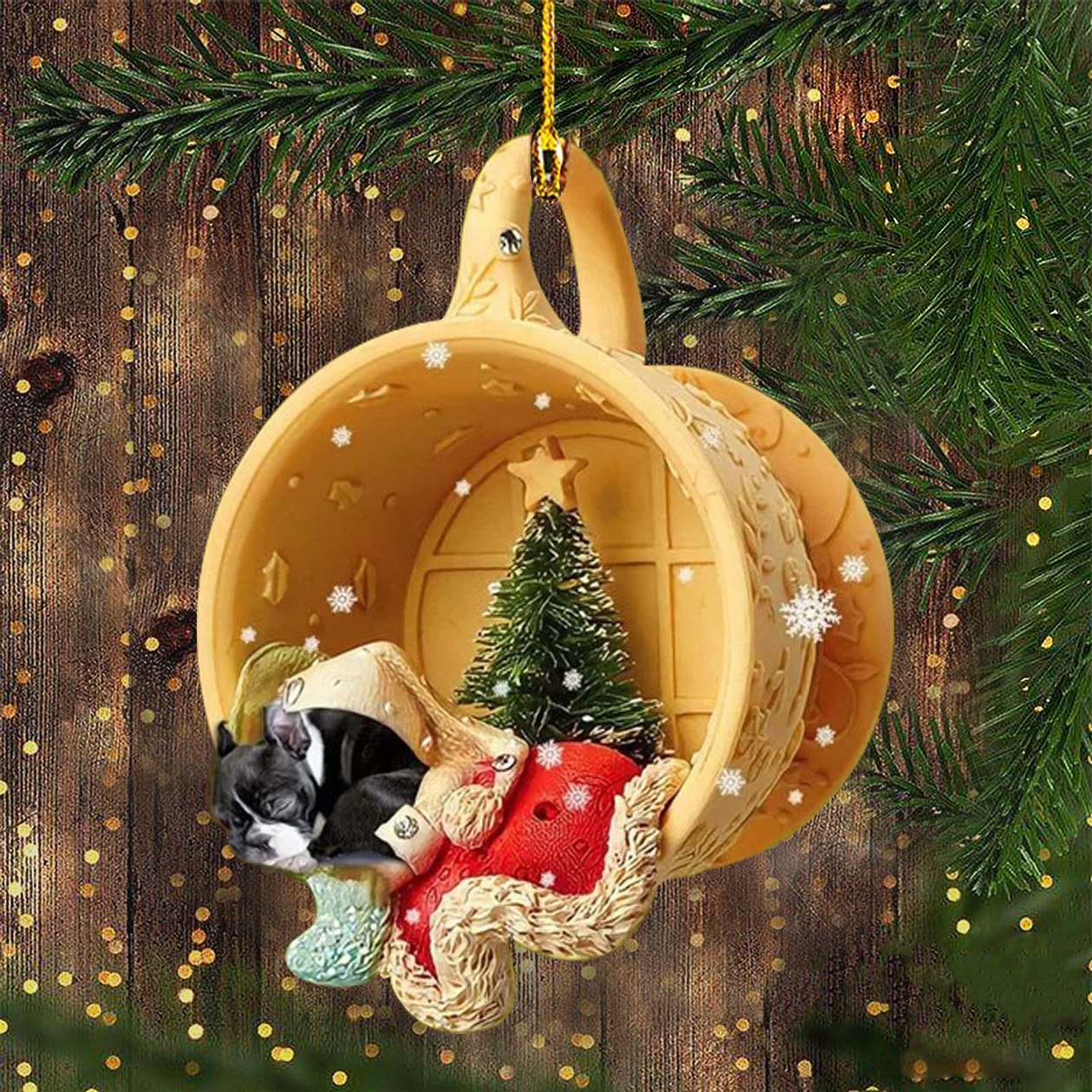 Boston Terrier Christmas Ornament Dog Xmas Ornament Tree Decorations 2024 Xmas Presents