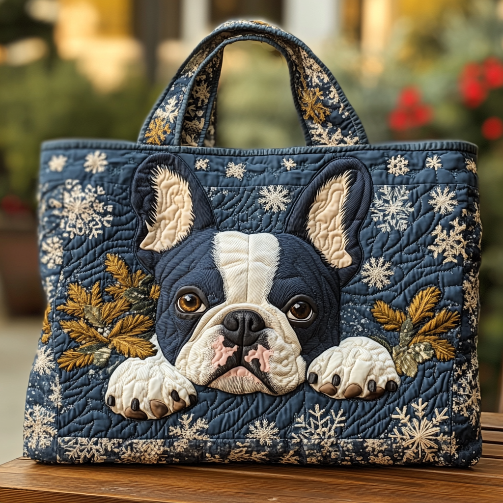 Boston Terrier Dream Quilted Tote Bag Cool Gifts For Animal Lovers