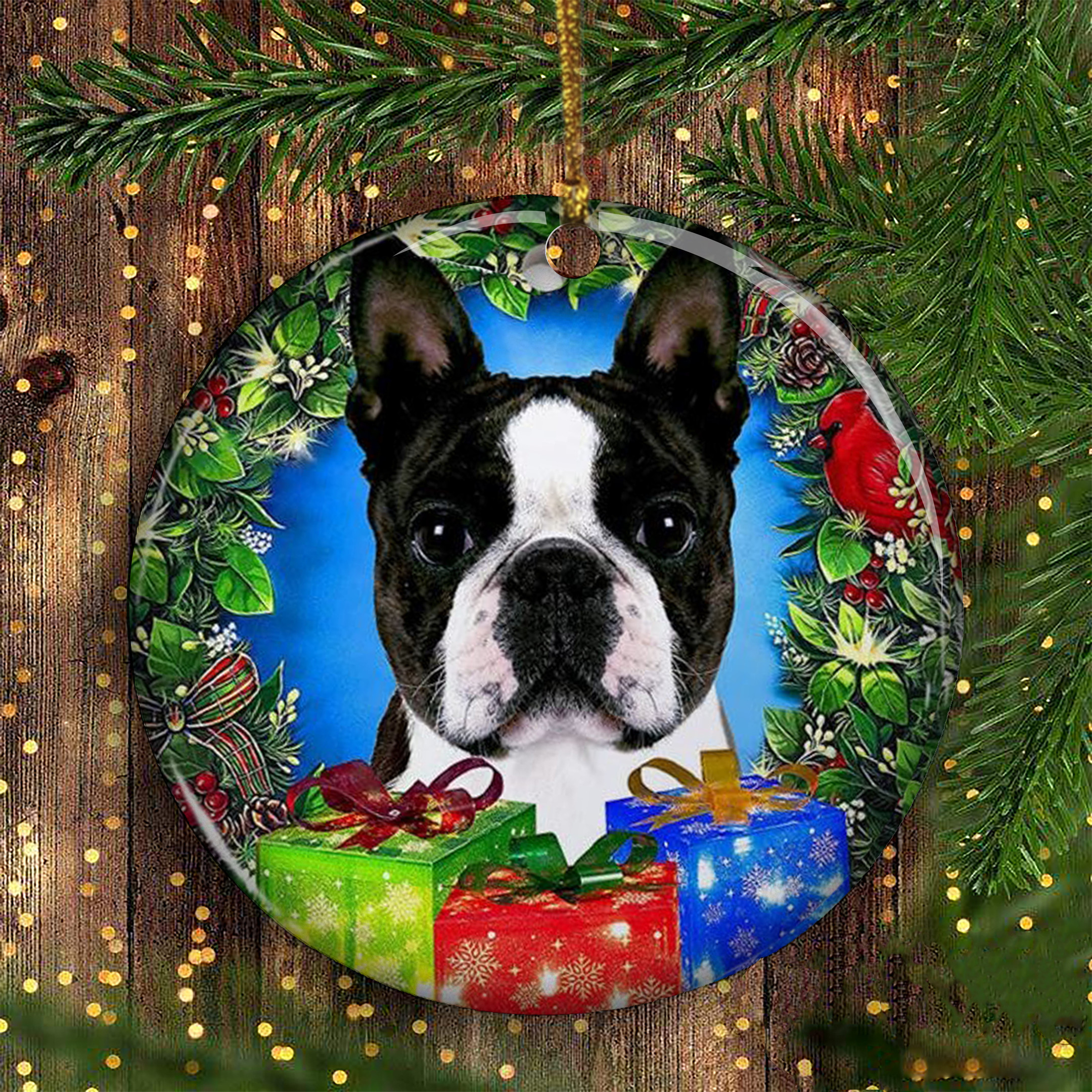 Boston Terrier Ornament 2024 Boston Terrier Tree Ornaments Dog Owners Gift