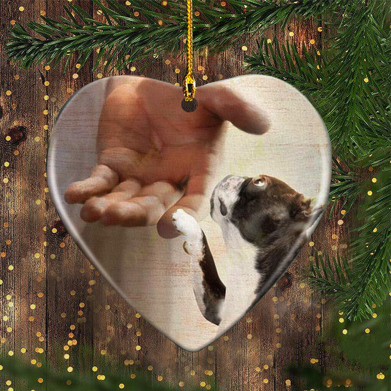 Boston Terrier Ornament 2024 Christmas Tree Ornament Boston Terrier Take My Hand Jesus