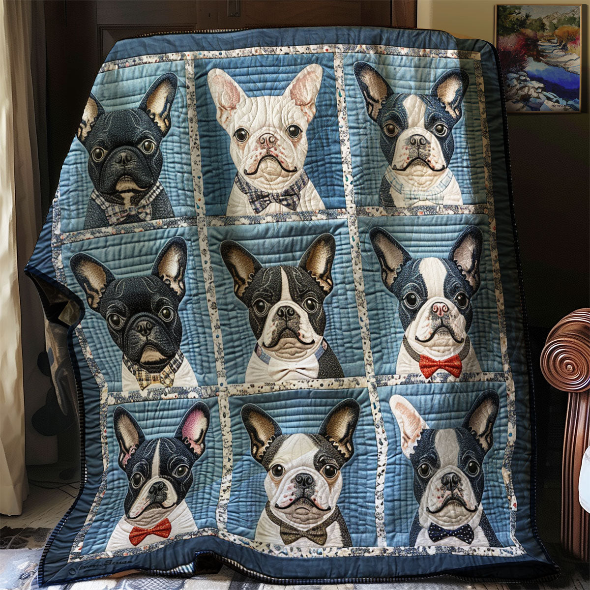 Boston Terrier Quilt Blanket Throws And Blankets Mother's Day Gifts For Daughter In Law