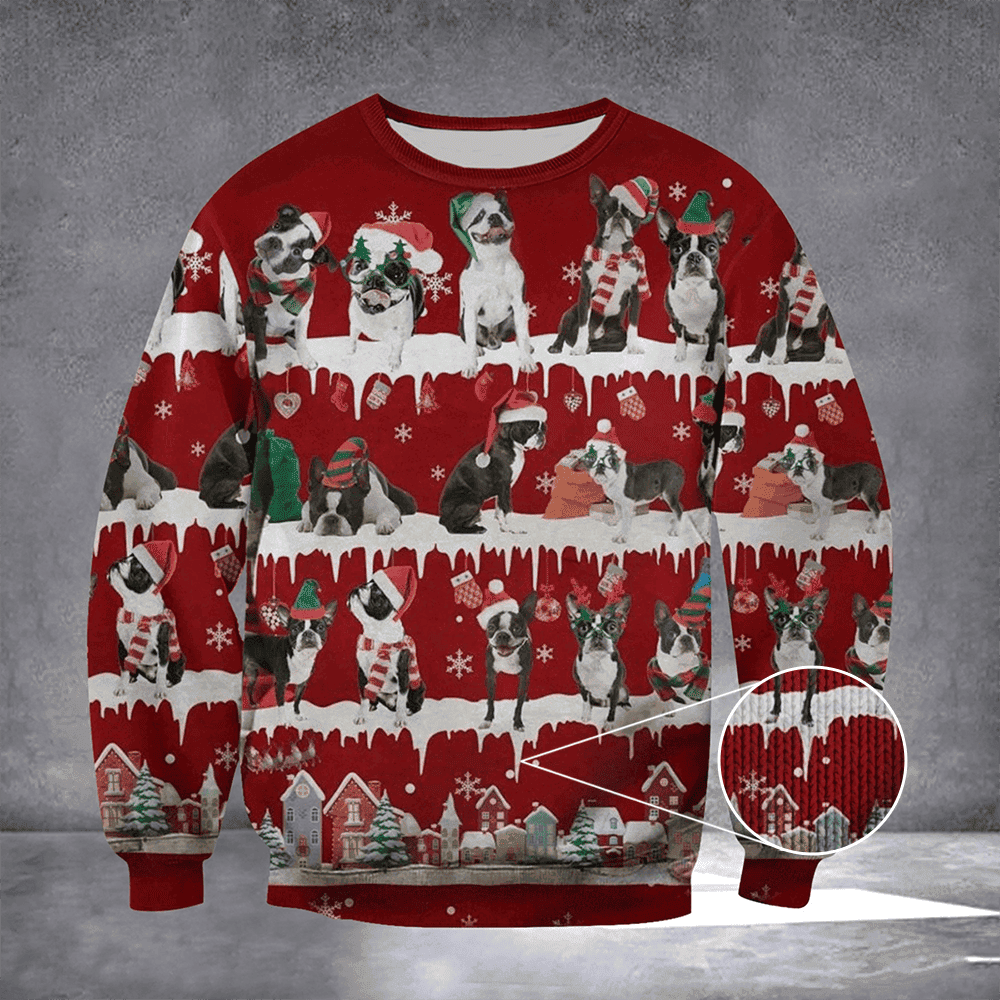 Boston Terrier Ugly Christmas Sweater Boston Terrier Lover Cute Christmas Clothing Presents Boston Terrier Ugly Christmas Sweater Boston Terrier Lover Cute Christmas Clothing Presents