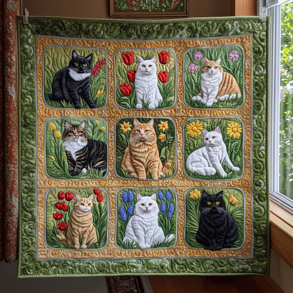 Botanical Cats Quilt Blanket Best Blankets Cat Themed Christmas Presents