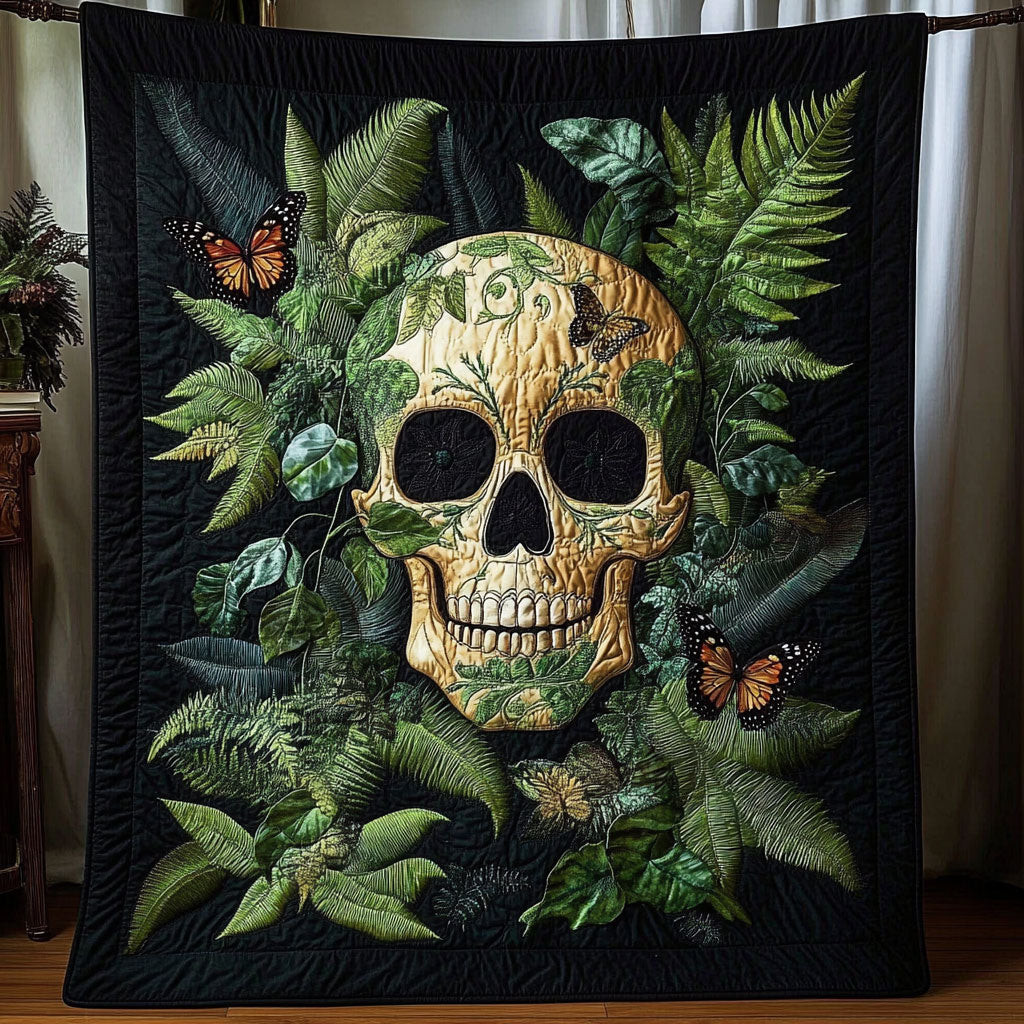 Botanical Skull Quilt Best Halloween Decoration Gift For Friends and Family