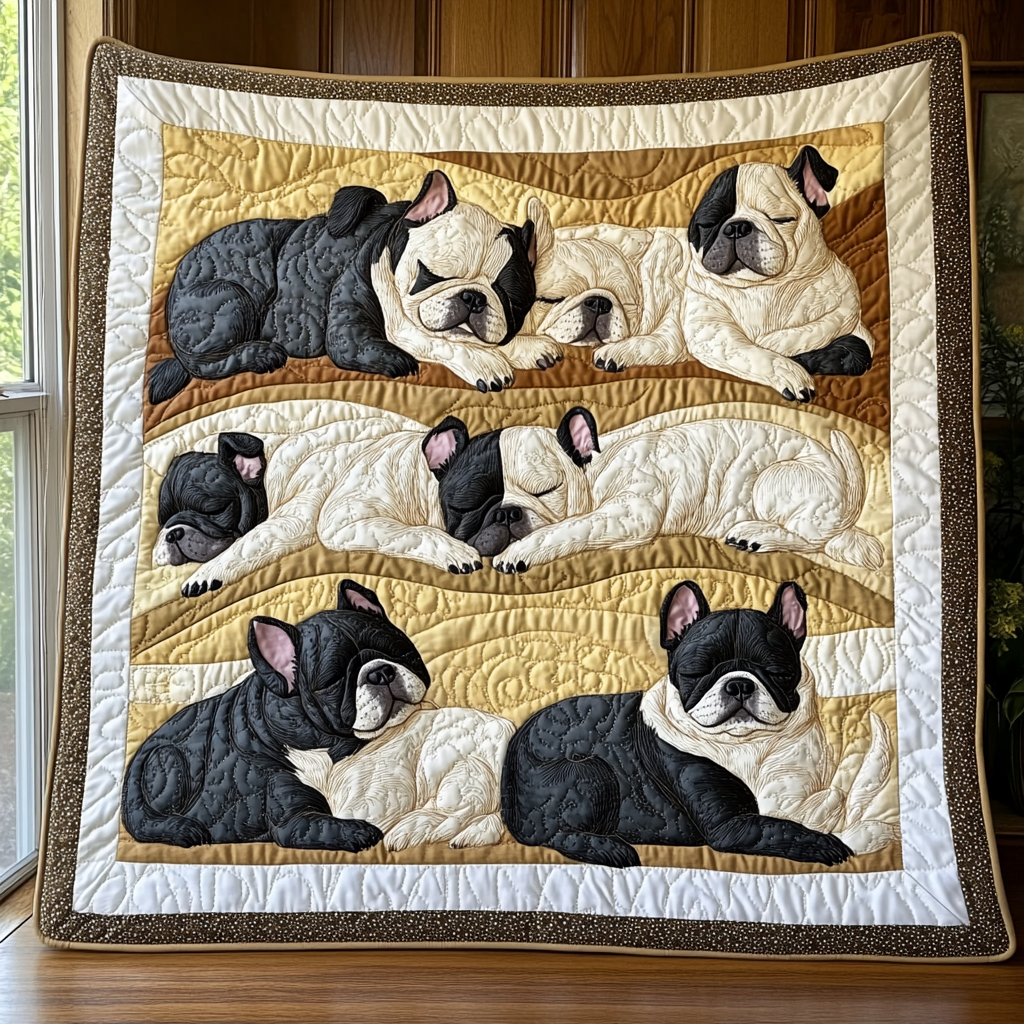 Boulevard Bulldog Quilted Blanket Gifts For Frenchie Lovers