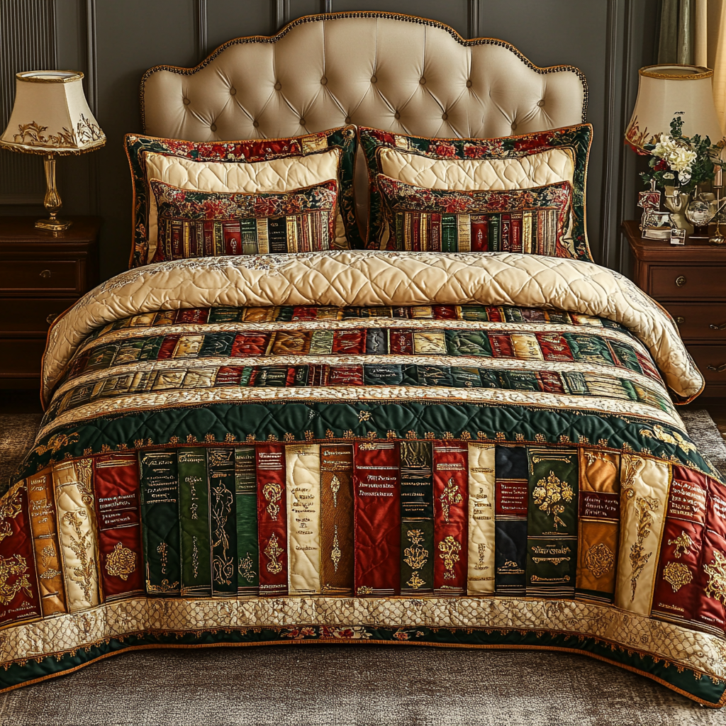 Bound Beauty Quilted Bedding Set Christmas Bed Sheets Great Book Presents