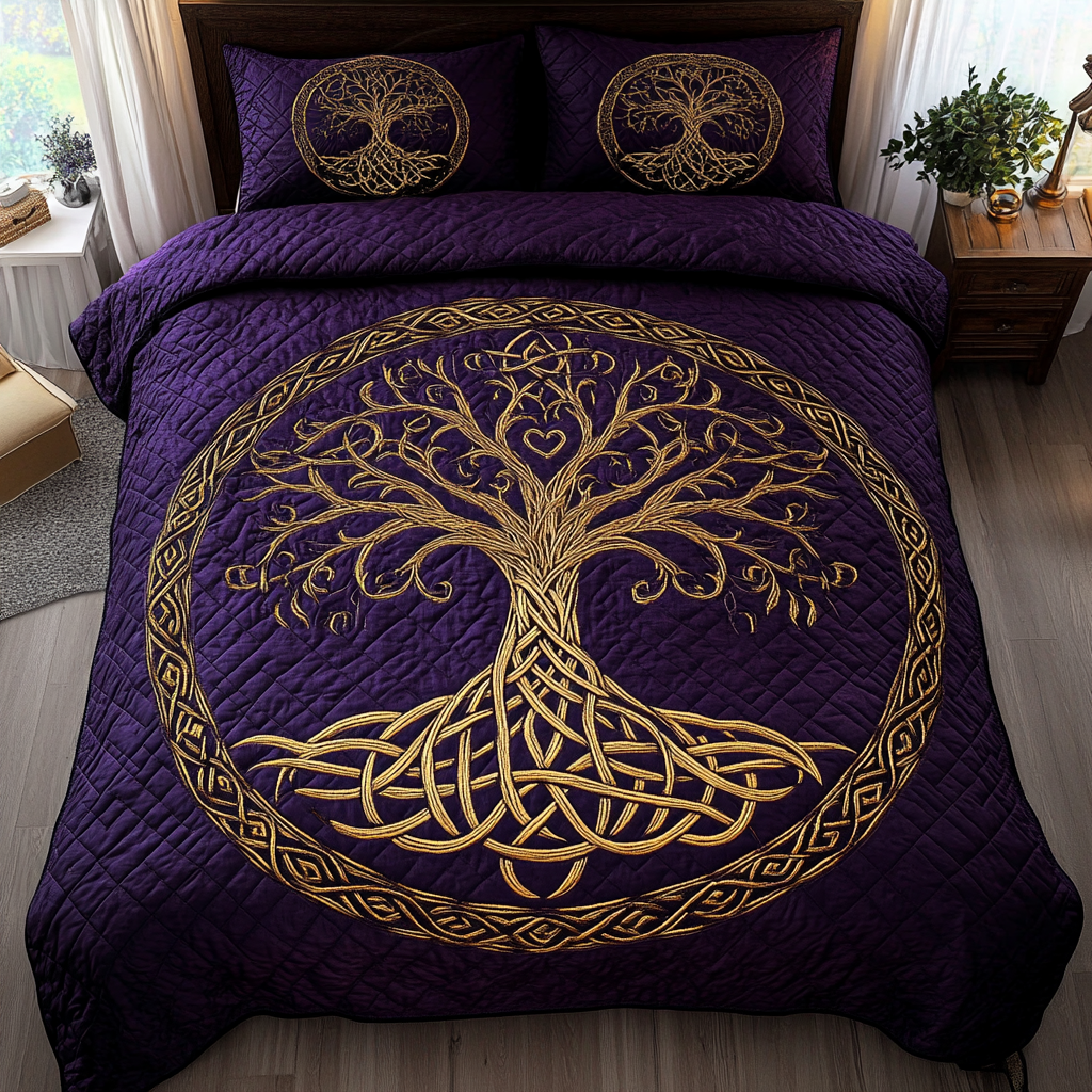 Boundless Growth Quilted Bedding Set Luxury Duvet Covers Meaningful Gifts For Dad Birthday