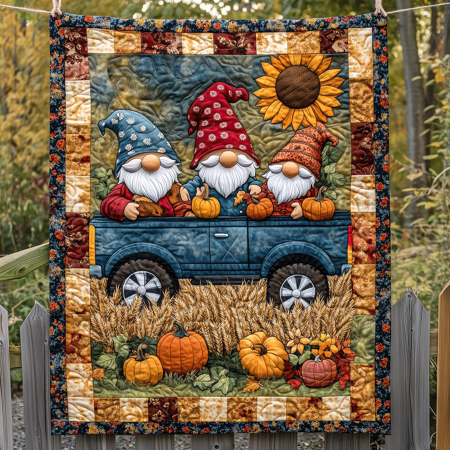 Bountiful Harvest Quilted Blanket Autumn Presents