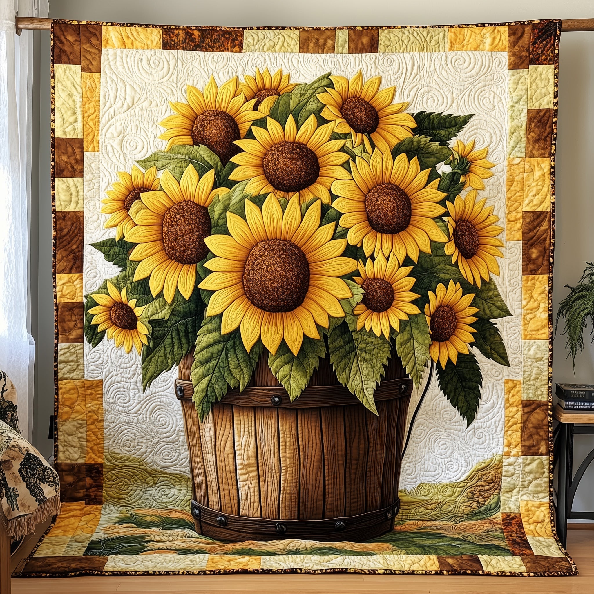 Bouquet of Sunflowers Quilted Blanket Sofa Throw BlanketChristmas Ideas For Mom