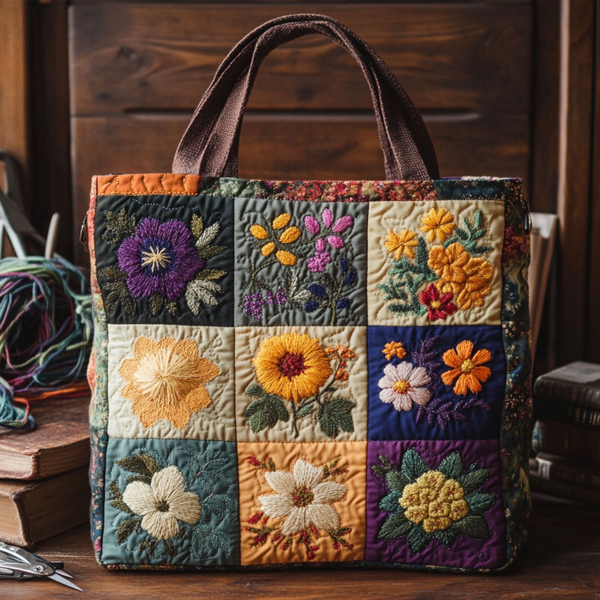 Bouquet Weave Quilted Tote Bag Fall Autumn Gifts For Him