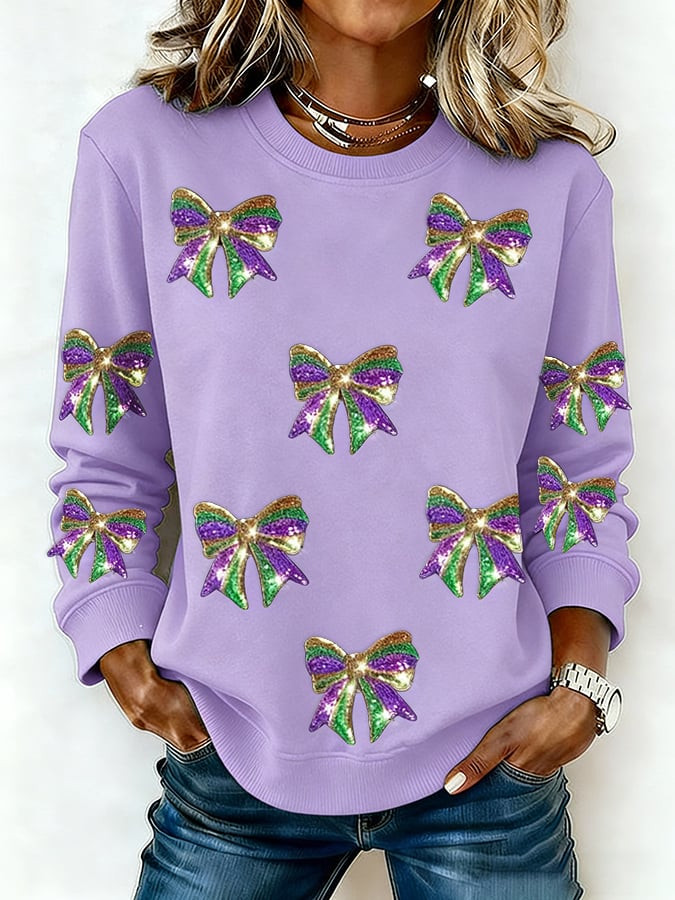 Bow Mardi Gras Sweatshirt Funny Mardi Gras Shirts Best Gifts For Mother
