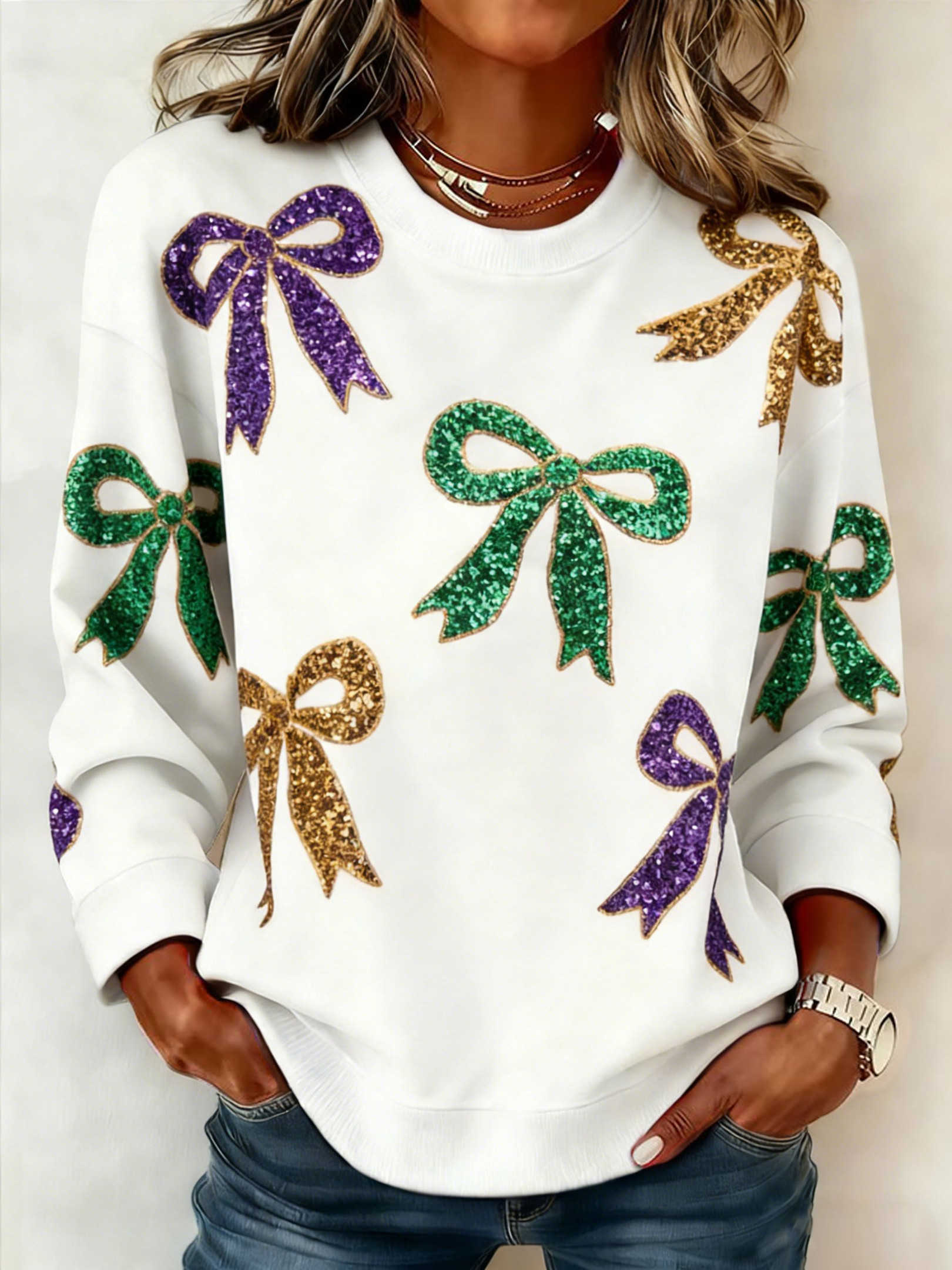 Bow Mardi Gras Sweatshirt Mardi Gras Apparel Women Fat Tuesday Shirt Gifts For Wife