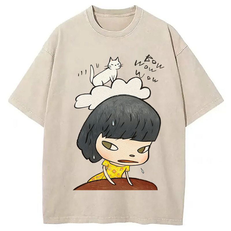 Bow Wow Wow Washed T-Shirt Retro Humor Outfit Idea Gifts For Best Friend Bow Wow Wow Washed T-Shirt Retro Humor Outfit Idea Gifts For Best Friend