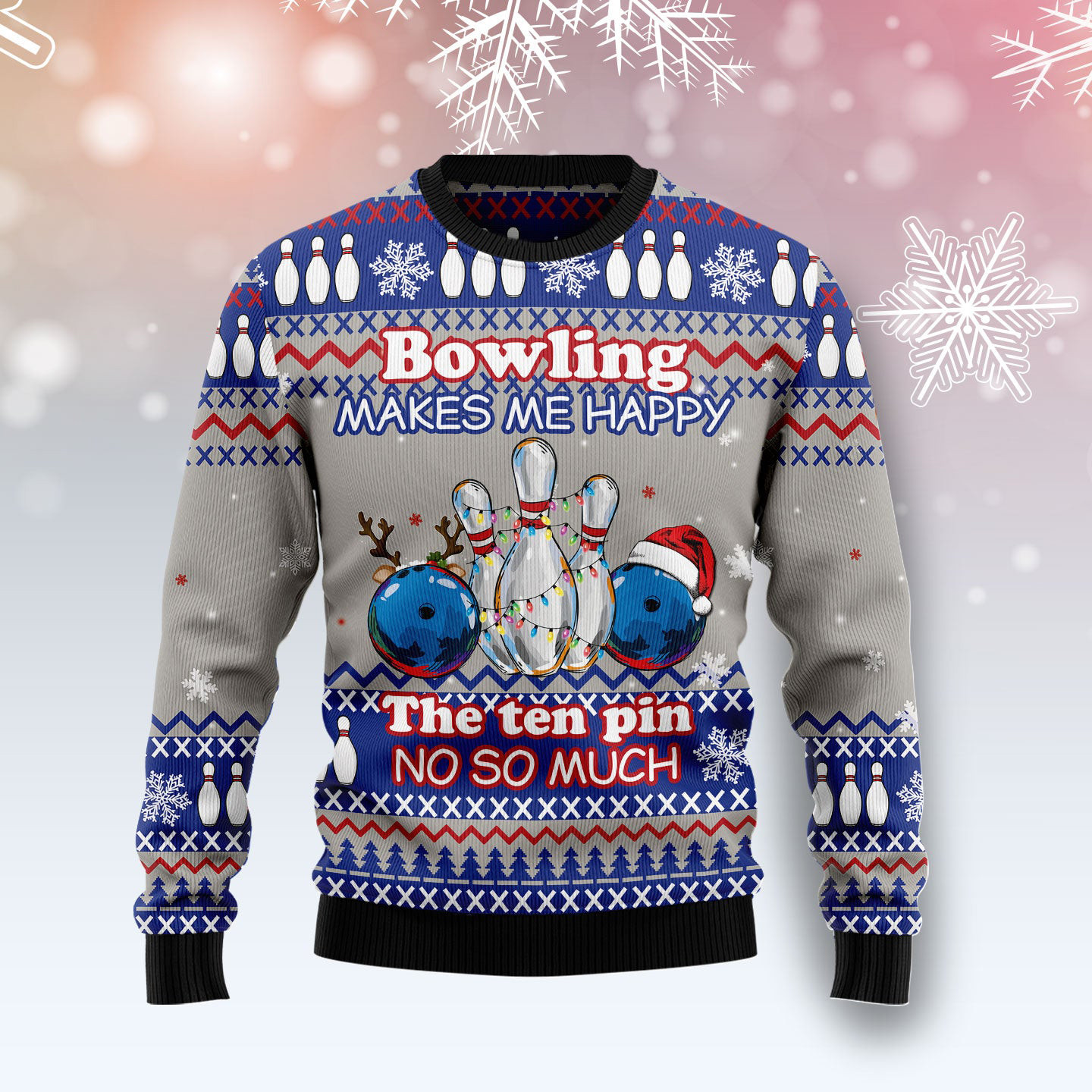 Bowling Merry Christmas Ugly Christmas Sweater Christmas Apparel Gifts For Sport Lovers