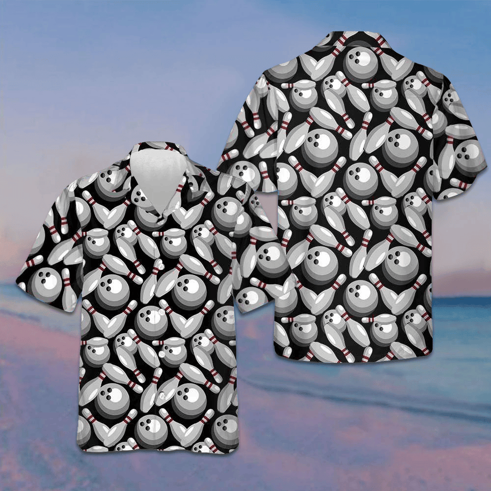 Bowling Pins And Balls Hawaiian Shirt Bowling Patterns Best Summer Shirts For Guys