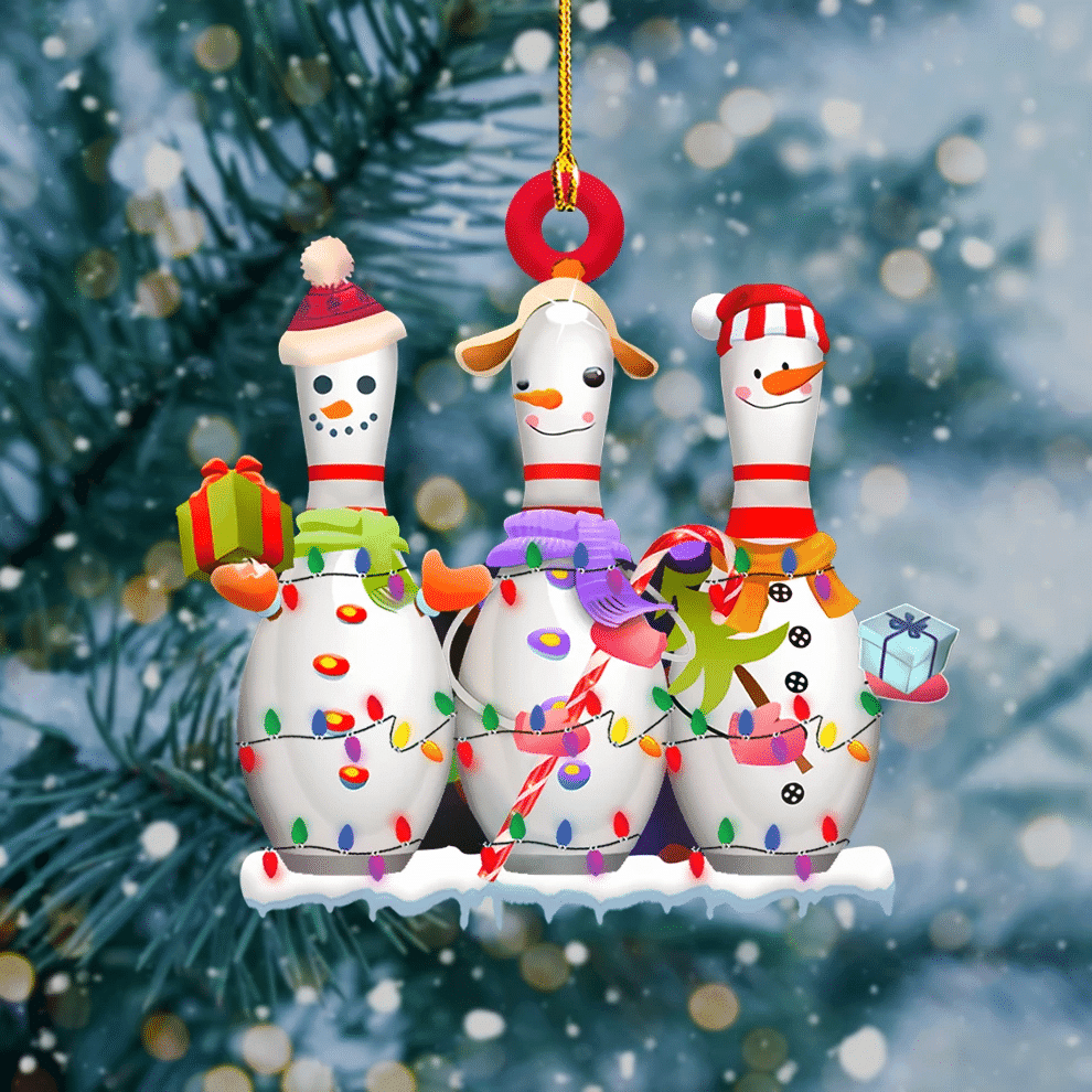 Bowling Snowies Christmas Ornaments Gift for Bowler Bowling Ornament