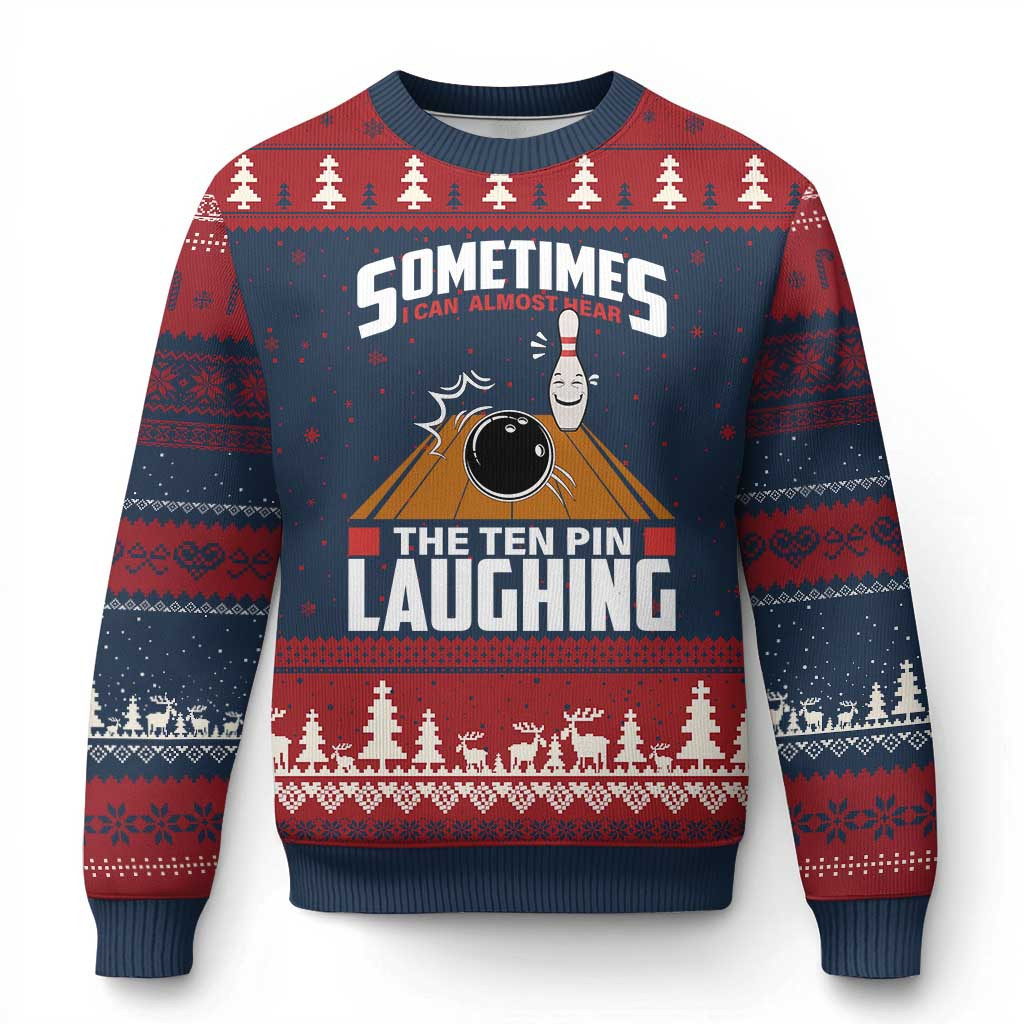 Bowling The Ten Pin Laughing Ugly Christmas Sweater Xmas Bowling Jumper Gifts For Bowler